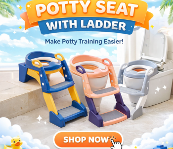 Potty Training Seat with Ladder for Kids | Foldable Toilet Training Seat Bangladesh Potty Training Seat with Ladder for Kids | Foldable Toilet Training Seat Bangladesh