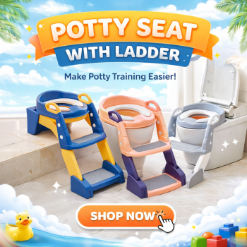 Potty Training Seat with Ladder for Kids | Foldable Toilet Training Seat Bangladesh