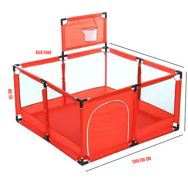 Playpen 4x4 Feet | Playpen for twin, with Basketball Hoop, Comes with Bracket, Stainless Steel Framming with 30 Pcs Ball Playpen 4x4 Feet | Playpen for twin, with Basketball Hoop, Comes with Bracket, Stainless Steel Framming with 30 Pcs Ball