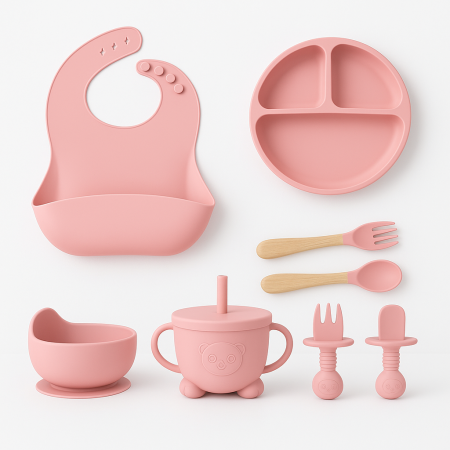 Full Set Kids Eating Set | Full Suction Dinner Set | 8 Pcs Set