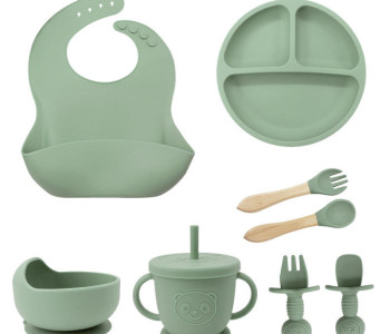 Full Set Kids Eating Set | Full Suction Dinner Set | 8 Pcs Set