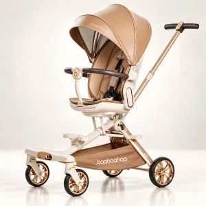 Luxurious  V16 Baby Walker Lightweight Baby Strollers can Sit or Lie Down Folding Two-way High Landscape Newborn Stroller