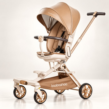 Luxurious  V16 Baby Walker Lightweight Baby Strollers can Sit or Lie Down Folding Two-way High Landscape Newborn Stroller