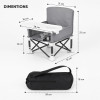 Portable Foldable Baby Chair with Canopy & Feeding Tray (Gray/Black) Portable Foldable Baby Chair with Canopy & Feeding Tray (Gray/Black)