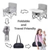 Portable Foldable Baby Chair with Canopy & Feeding Tray (Gray/Black) Portable Foldable Baby Chair with Canopy & Feeding Tray (Gray/Black)