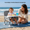 Portable Foldable Baby Chair with Canopy & Feeding Tray (Gray/Black) Portable Foldable Baby Chair with Canopy & Feeding Tray (Gray/Black)
