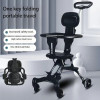 Top Light Portable 4-Wheel Mini Baby Tricycle Stroller with Stainless Steel Frame |Brown Color