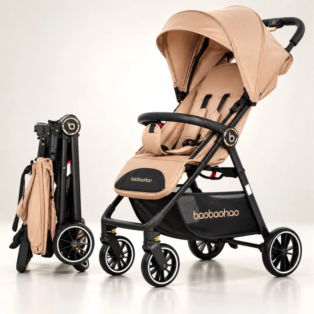 Baby stroller best travel lightweight travel baby carriage compact pram | Color Khaki