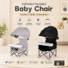 Portable Foldable Baby Chair with Canopy & Feeding Tray (Gray/Black) Portable Foldable Baby Chair with Canopy & Feeding Tray (Gray/Black)