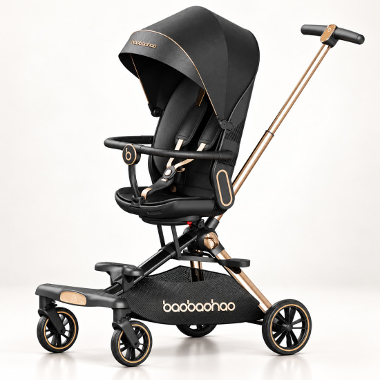 Luxurious  V16 Baby Walker Lightweight Baby Strollers can Sit or Lie Down Folding Two-way High Landscape Newborn Stroller