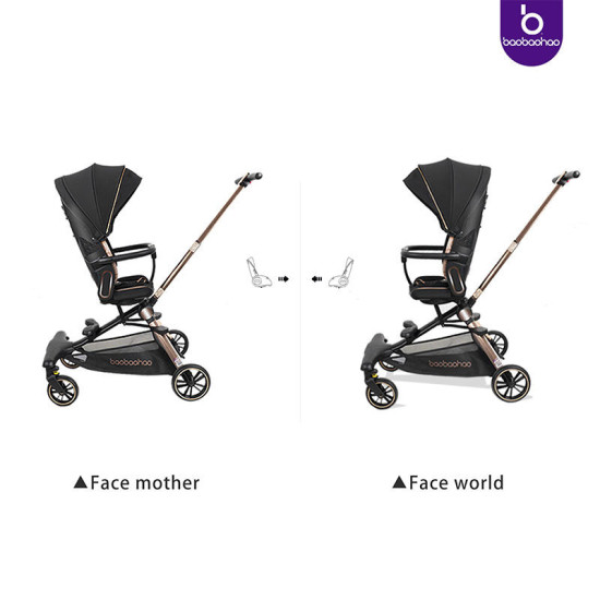 Luxurious  V16 Baby Walker Lightweight Baby Strollers can Sit or Lie Down Folding Two-way High Landscape Newborn Stroller