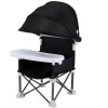 Portable Foldable Baby Chair with Canopy & Feeding Tray (Gray/Black) Portable Foldable Baby Chair with Canopy & Feeding Tray (Gray/Black)