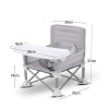 Portable Foldable Baby Chair with Canopy & Feeding Tray (Gray/Black) Portable Foldable Baby Chair with Canopy & Feeding Tray (Gray/Black)