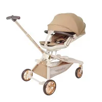 Luxurious  V16 Baby Walker Lightweight Baby Strollers can Sit or Lie Down Folding Two-way High Landscape Newborn Stroller