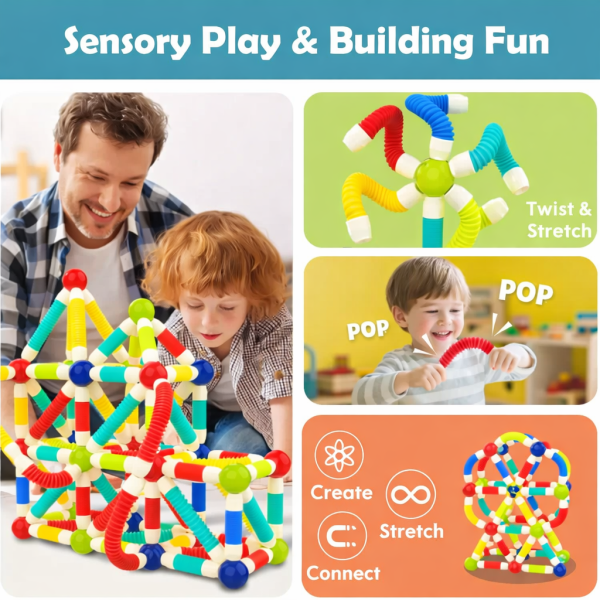 Magnetic Constructor Building Sticks with Flexible Tubes for Kids | Magnetic Constructor Building Sticks with Flexible Tubes for Kids |