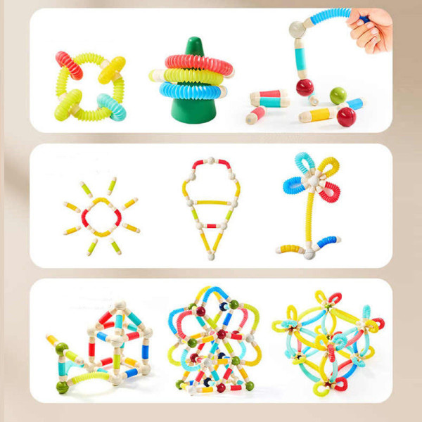 Magnetic Constructor Building Sticks with Flexible Tubes for Kids | 