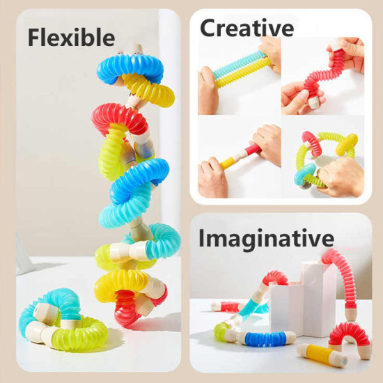 Magnetic Constructor Building Sticks with Flexible Tubes for Kids | 
