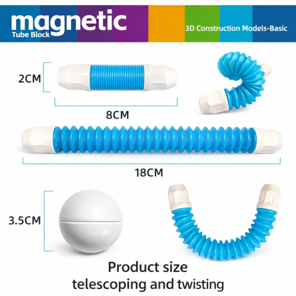Magnetic Constructor Building Sticks with Flexible Tubes for Kids | Magnetic Constructor Building Sticks with Flexible Tubes for Kids |