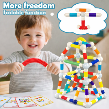 Magnetic Constructor Building Sticks with Flexible Tubes for Kids | 