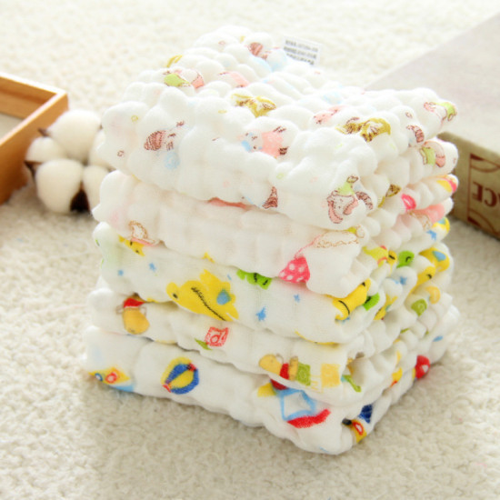 5 Pcs - Six Layer Face Towel Cotton Washcloth Cum Baby Towel | Very Soft & Smooth | 5 Pcs Set | Mixed Printed 5 Pcs - Six Layer Face Towel Cotton Washcloth Cum Baby Towel | Very Soft & Smooth | 5 Pcs Set | Mixed Printed