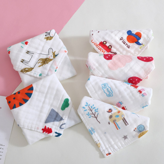 5 Pcs - Six Layer Face Towel Cotton Washcloth Cum Baby Towel | Very Soft & Smooth | 5 Pcs Set | Mixed Printed 5 Pcs - Six Layer Face Towel Cotton Washcloth Cum Baby Towel | Very Soft & Smooth | 5 Pcs Set | Mixed Printed