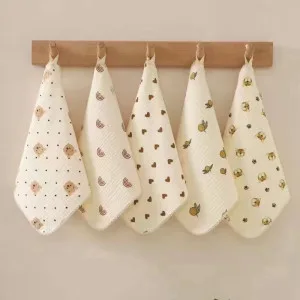 Four Layer Cotton Towel| Very Soft & Smooth | 5 Pcs Set | Mixed Printed