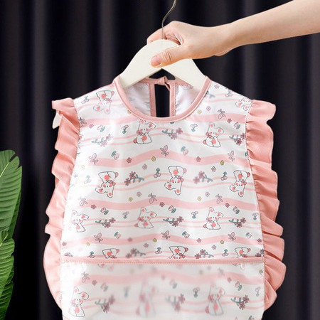 Waterproof Baby Feeding Bib Apron – Sleeveless Wash-Free Toddler Eating Gown (Lace Rabbit Blue) | Lightweight Summer Bib (1–3 Years) | lace rabbit-pink Waterproof Baby Feeding Bib Apron – Sleeveless Wash-Free Toddler Eating Gown (Lace Rabbit Blue) | Lightweight Summer Bib (1–3 Years) | lace rabbit-pink