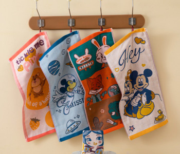 Disney Cartoon Cotton Gauze Baby Hand Towel Set - 5 Pack|Size specifications: (length * width cm) 25*50
