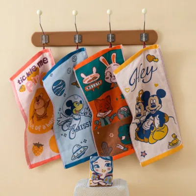 Disney Cartoon Cotton Gauze Baby Hand Towel Set - 5 Pack|Size specifications: (length * width cm) 25*50