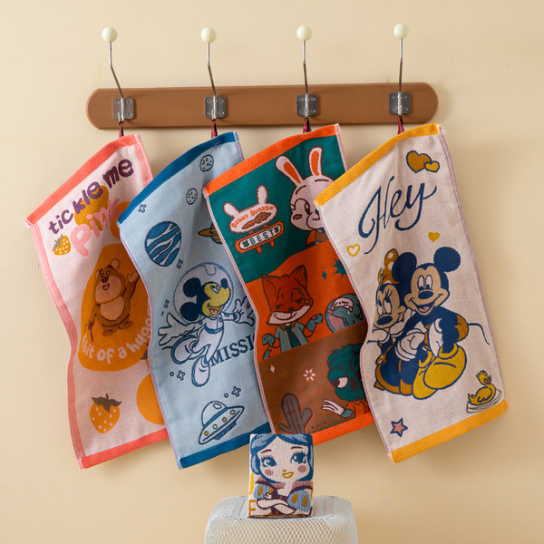 Disney Cartoon Cotton Gauze Baby Hand Towel Set - 5 Pack|Size specifications: (length * width cm) 25*50