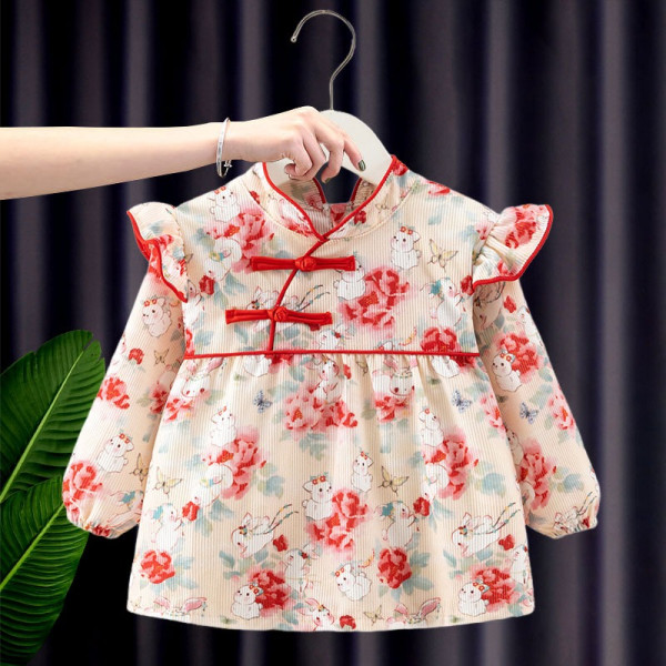 Waterproof Baby Girl Feeding Dress – Long Sleeve Autumn Winter Princess Bib Apron (peony rabbit) | Stylish Toddler Overalls (0–2 Years) Waterproof Baby Girl Feeding Dress – Long Sleeve Autumn Winter Princess Bib Apron (peony rabbit) | Stylish Toddler Overalls (0–2 Years)