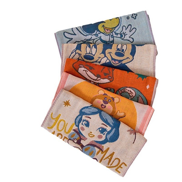 Disney Cartoon Cotton Gauze Baby Hand Towel Set - 5 Pack|Size specifications: (length * width cm) 25*50 Disney Cartoon Cotton Gauze Baby Hand Towel Set - 5 Pack|Size specifications: (length * width cm) 25*50