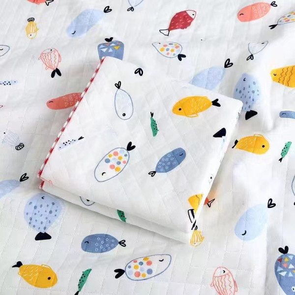 Warm Cotton Baby Swaddle Blanket for Newborns| Colorful fish | Specifications: ( 33*33 Inchi )
