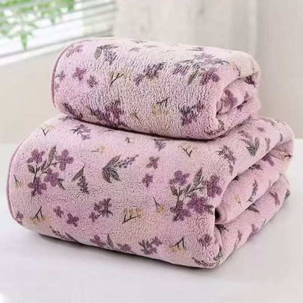 New Coral Velvet Floral Towel Set, Soft and Absorbent Printed Bath Towel, Home Daily Towel and Bath Towel Two-Piece Set (14*30 & 28*55 INCH) New Coral Velvet Floral Towel Set, Soft and Absorbent Printed Bath Towel, Home Daily Towel and Bath Towel Two-Piece Set (14*30 & 28*55 INCH)