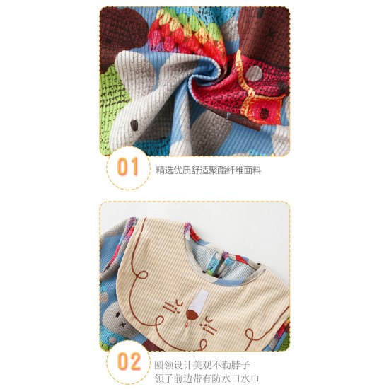 Corduroy Waterproof Baby Smock Bib – Long Sleeve Anti-Dirty Feeding Apron (0–2 Years) | Autumn Winter Reverse Wear Baby Protective Clothing Corduroy Waterproof Baby Smock Bib – Long Sleeve Anti-Dirty Feeding Apron (0–2 Years) | Autumn Winter Reverse Wear Baby Protective Clothing