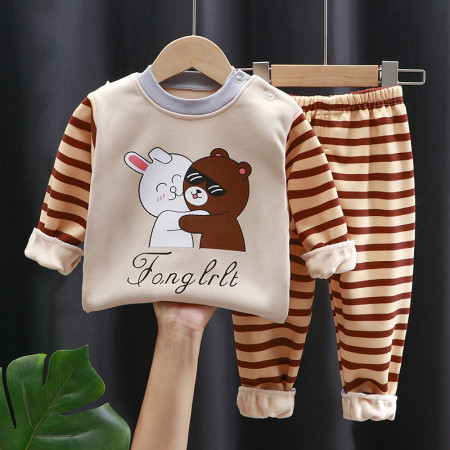 Children's Clothing Top-Bottom Set | For Cool Night and AC Room | Plel of velvet hugs