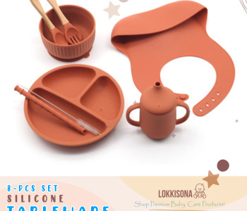 Premium Silicone Feeding Set 8pcs Price in Bangladesh | BPA-Free Baby Set