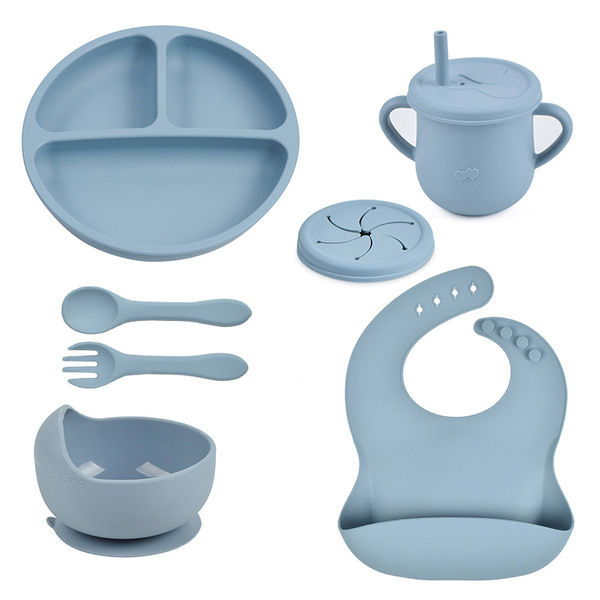 Silicone Dinner Set with Children's Eating Bib | Rose-Lokkisona-bangladesh