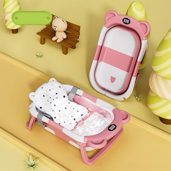 Multifunctional Folding Baby Bathtub with Holder & Thermometer | Upto 2 Year Multifunctional Folding Baby Bathtub with Holder & Thermometer | Upto 2 Year