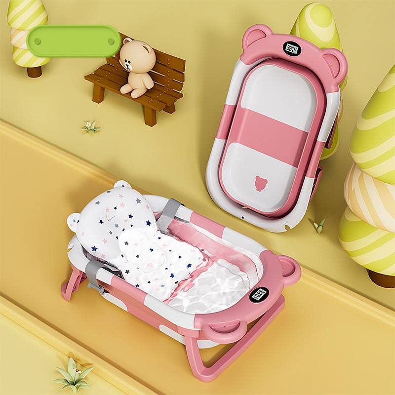 Multifunctional Folding Baby Bathtub with Holder & Thermometer-Lokkisona-bangladesh Multifunctional Folding Baby Bathtub with Holder & Thermometer-Lokkisona-bangladesh