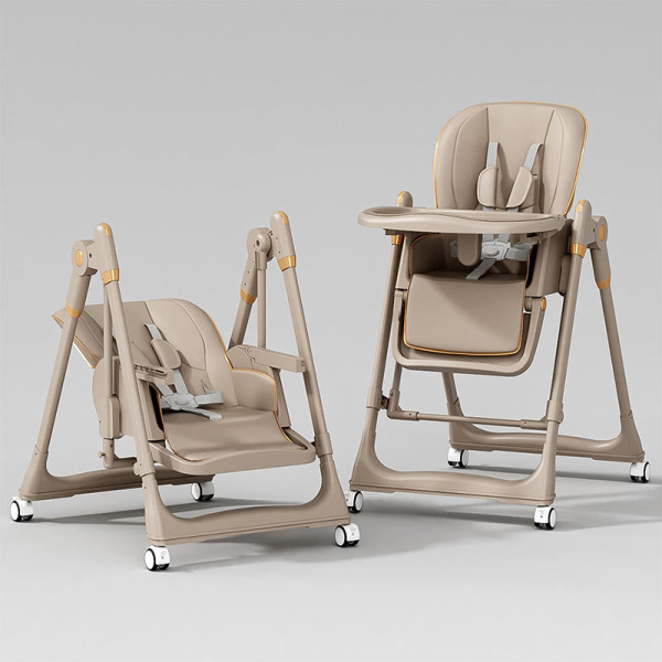 Adjustable Rocking Stainless Steel High Chair with Tray Dining Chair Solution for Babies and Toddlers for Feeding