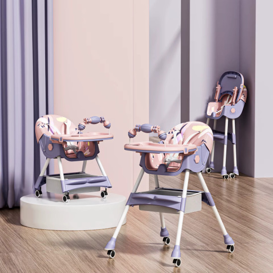 2-In-1 Premium Quality Foldable Baby Feeding high Chair | Multifuntional | Green Color