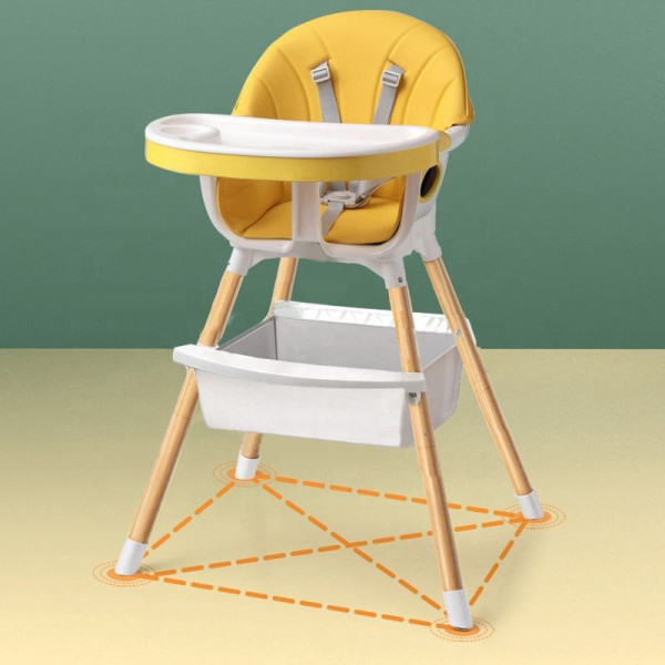 Modern Adjustable Baby High Chair with Storage Basket & Safety Harness Modern Adjustable Baby High Chair with Storage Basket & Safety Harness