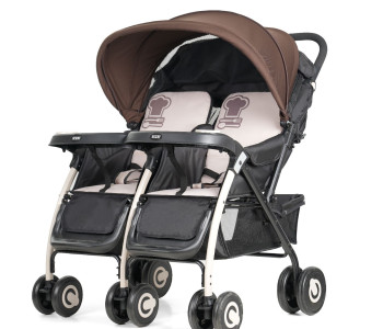 BAOBAOHAO 703A Twins Baby Stroller | Coffee BAOBAOHAO 703A Twins Baby Stroller | Coffee