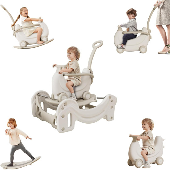 5-in-1 Multifunctional Rocking Horse Chair for Toddlers – Montessori Ride-On Toy