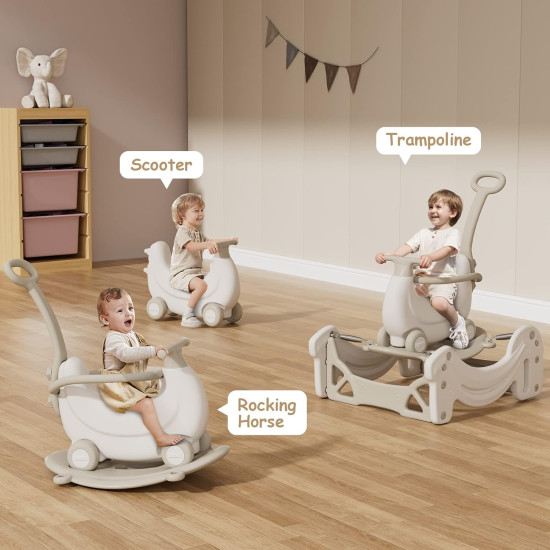 5-in-1 Multifunctional Rocking Horse Chair for Toddlers – Montessori Ride-On Toy