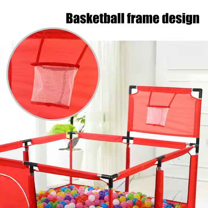 4x4 Feet | Playpen for twin, with Basketball Hoop, Comes with Bracket and 30 Ball-Lokkisona-bangladesh