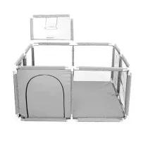 Playpen 4x4 Feet | Playpen for twin, with Basketball Hoop, Comes with Bracket, Stainless Steel Framming with 30 Pcs Ball