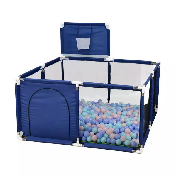 Playpen 4x4 Feet | Playpen for twin, with Basketball Hoop, Comes with Bracket, Stainless Steel Framming with 30 Pcs Ball