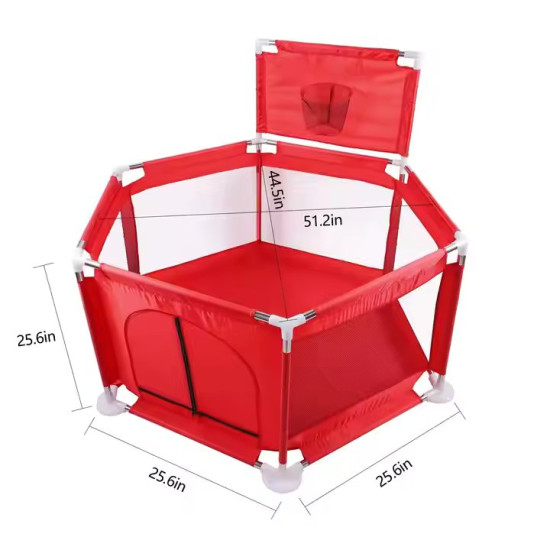 Playpen for twin, with Basketball Hoop, Comes with Bracket, Stainless Steel Framing with 30 Pcs Ball | Gray Playpen for twin, with Basketball Hoop, Comes with Bracket, Stainless Steel Framing with 30 Pcs Ball | Gray